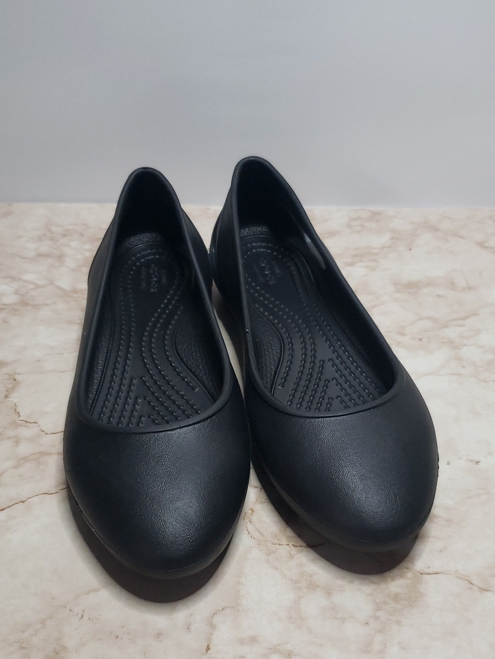 CROCS Women's Black Slip-On Balletk Flats